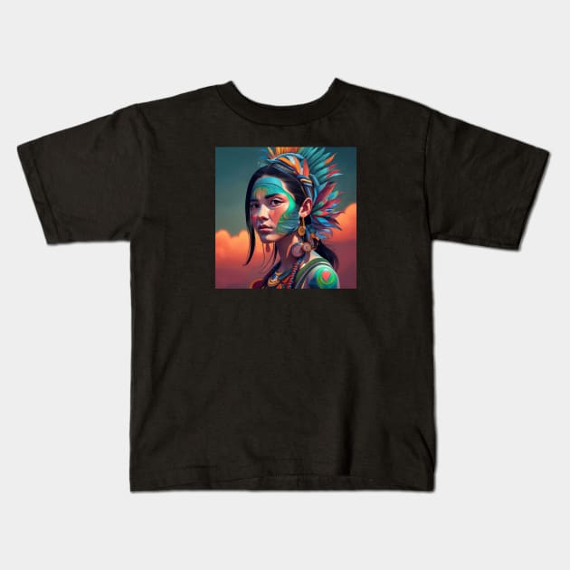 Native Indigenous Art Photorealism Kids T-Shirt by joolsd1@gmail.com